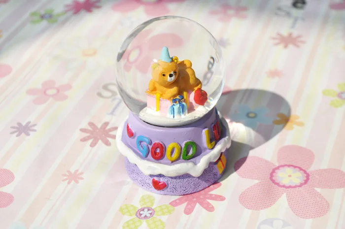 Фиолетовый Торт Медведь Творческий Рабочего малый хрустальный шар украшения BB31 |