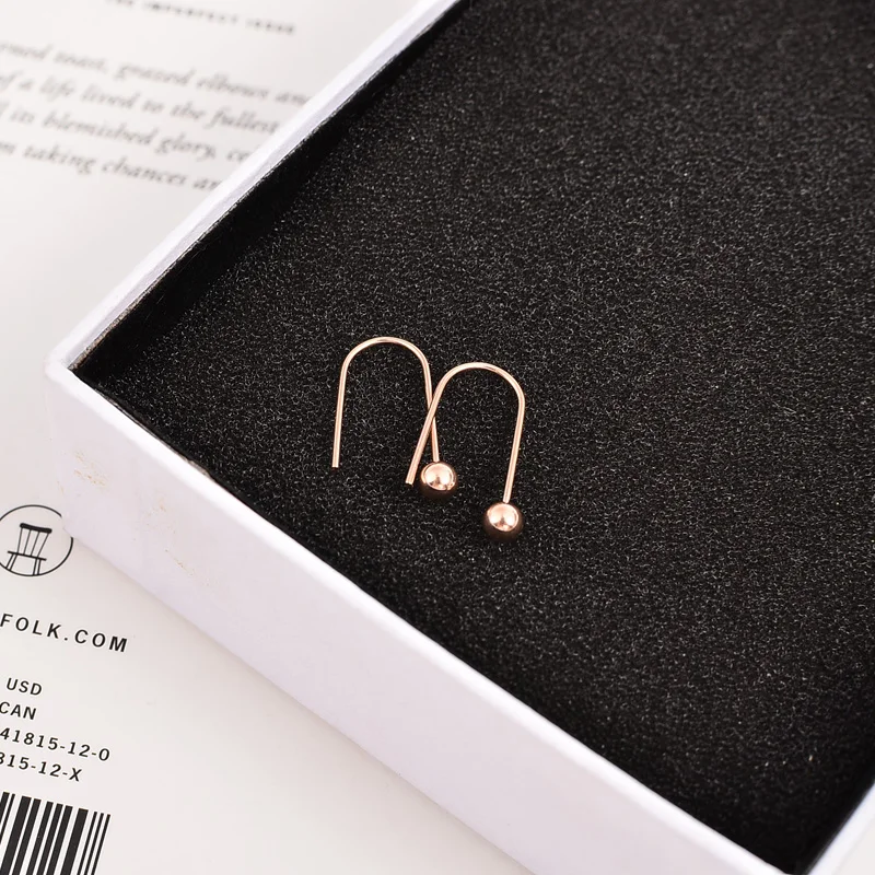 YUN RUO Новое поступление модные милые маленькие серьги гвоздики с бусинами