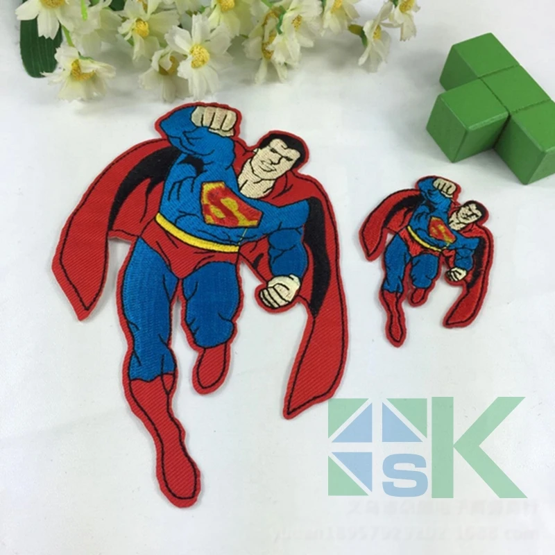 20 шт./лот Вышитые железа на патчи для одежды Симпатичные Супермен дело с его DIY