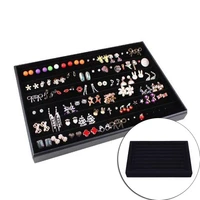 velvet jewelry box ring earrings necklace jewelry organizer insert display packaging storage showcase flat stackable tray holder