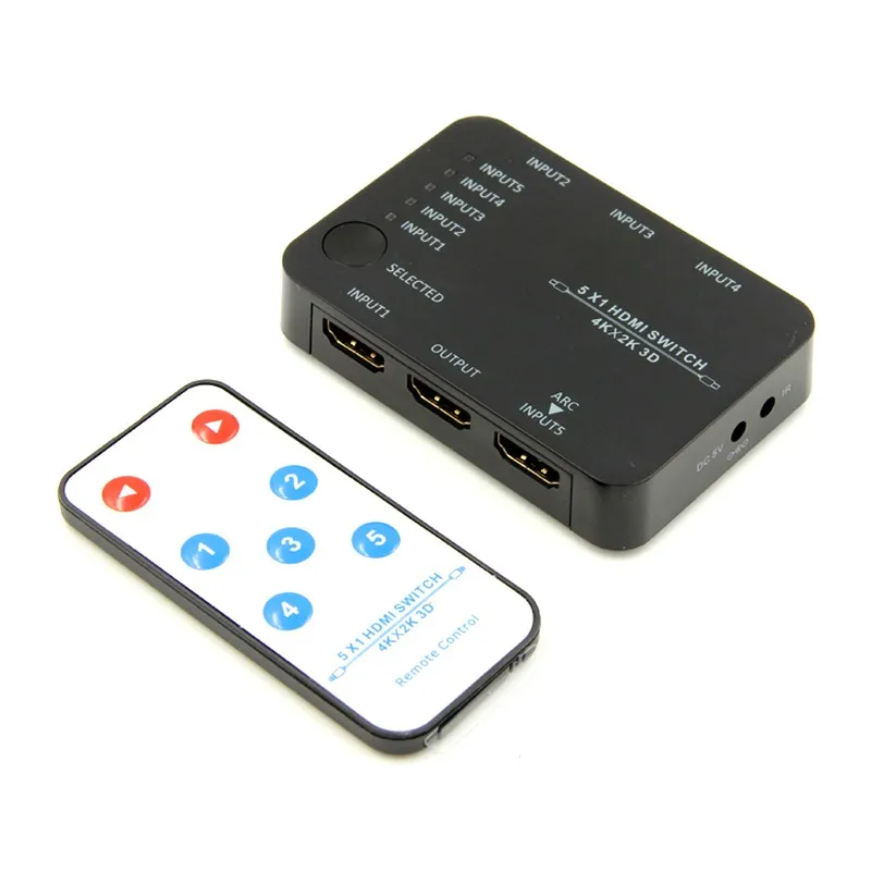 Мини-Автоматический Переключатель 5 Порта HDMI Поддержка 4 К 3D ДУГИ Лучше Купить три