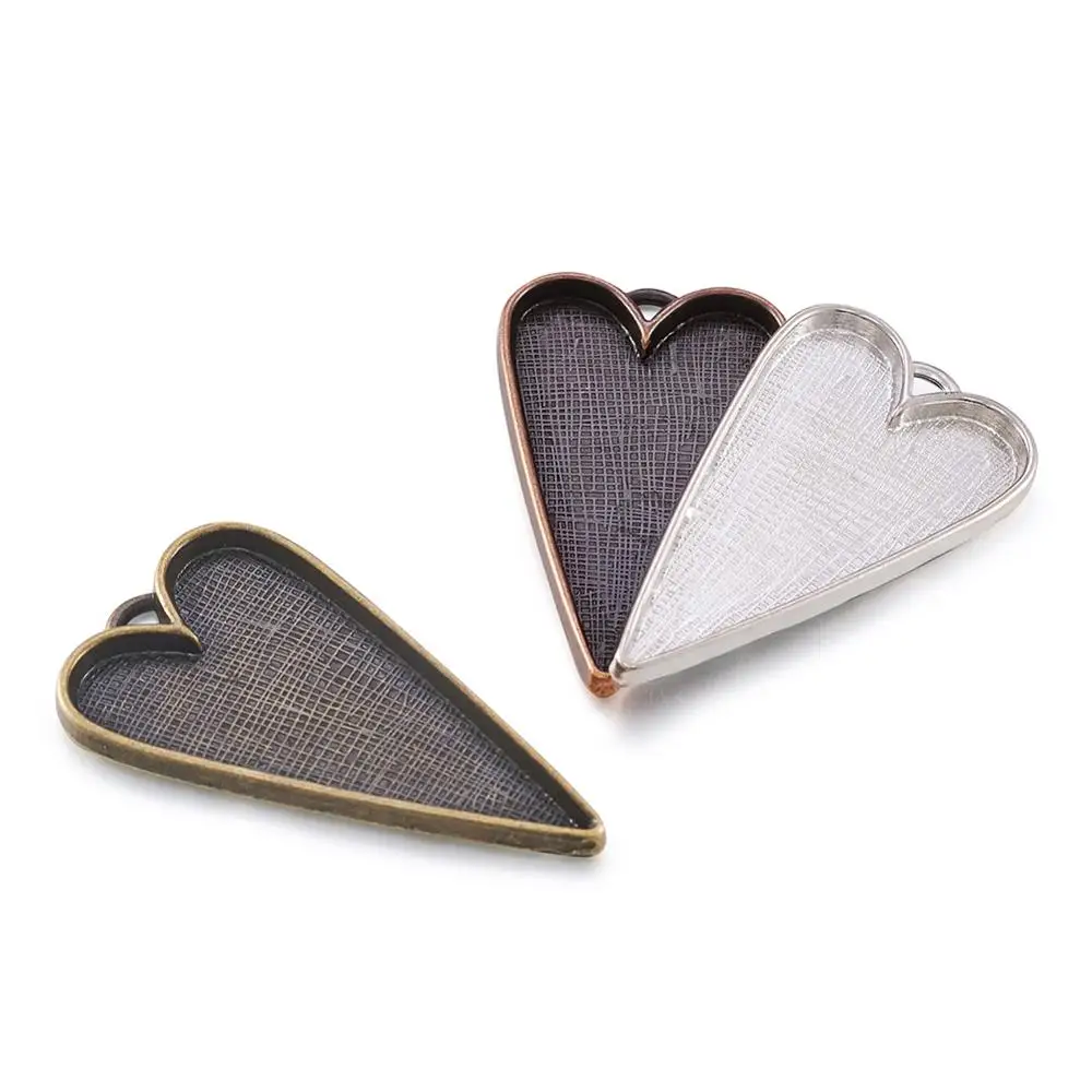 Подвеска в виде сердца тибетском стиле основа для фотокамеры ожерелья сережек