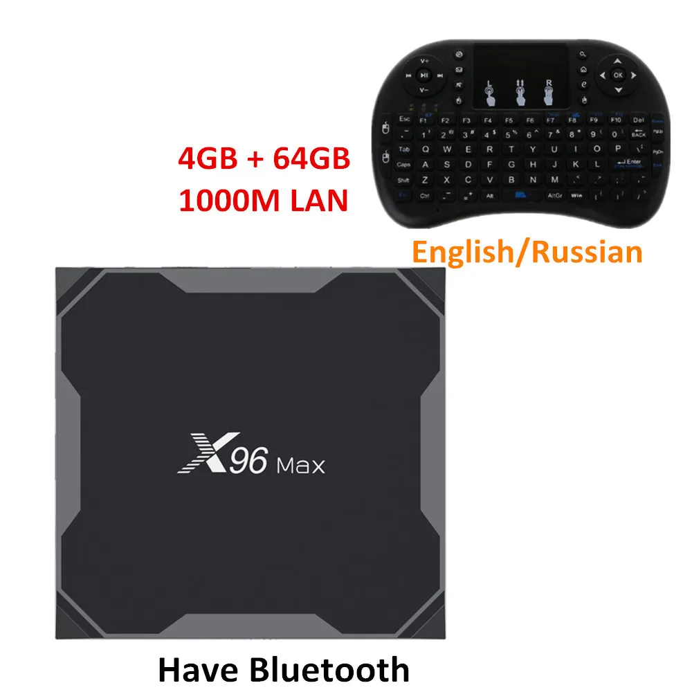 4G 64G I8 X96 MAX Smart Android 8,1 ТВ приставка Amlogic S905X2 4 Гб 64 Гб X96MAX 2,4G+ 5 ГГц Wifi 1000 м H.265 4 к медиаплеер X96 мини приставка - Цвет: 4G 64G I8