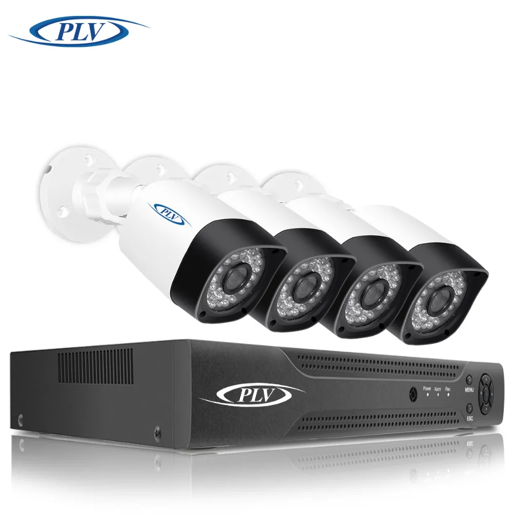 PLV 4CH CCTV системы 1080P HDMI AHD DVR 4 шт. 2 0 Мп ИК Ночное Видение безопасности камера дома
