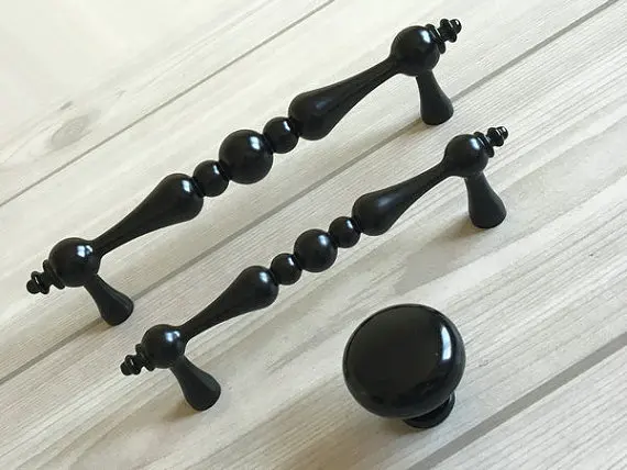 

3.75" 5" Black Drawer Knobs Pull Handles Dresser Pulls Handle Kitchen Cabinet Door Knobs Cupboard Knob Handle Solid 96 128 mm