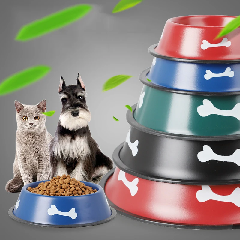 Нержавеющая сталь кошка чаши Pet Travel сухой мокрой Еда для кошек Миски Для Собак