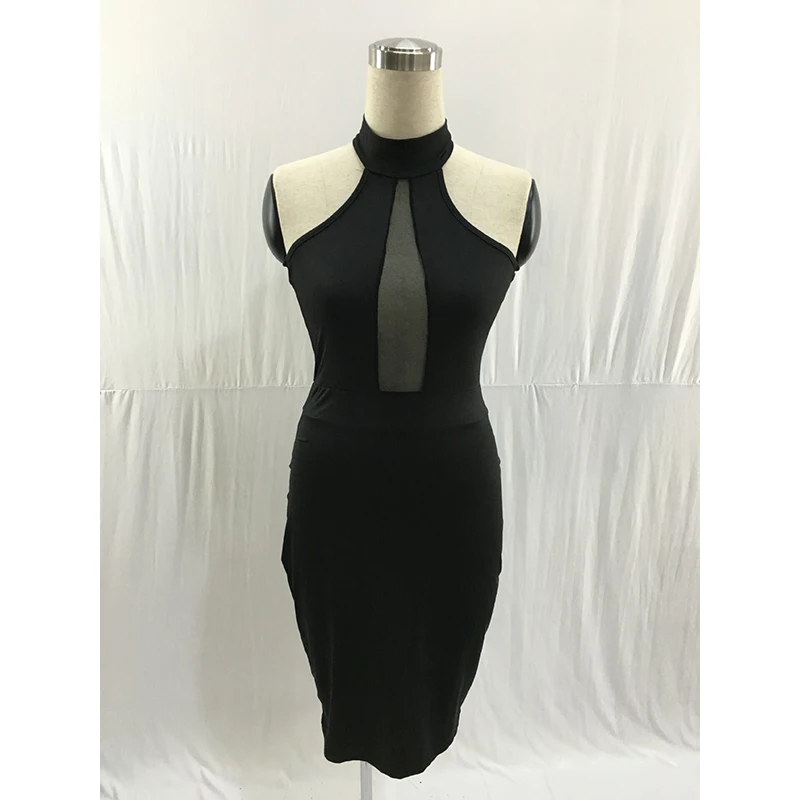 2017 летнее миди облегающее платье без рукавов с открытой спиной Сексуальное
