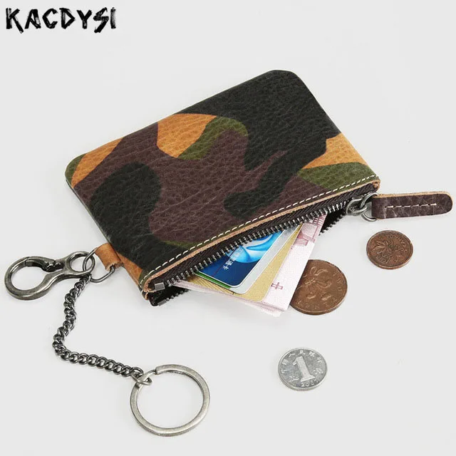 Маленький кошелек для монет из натуральной воловьей кожи мужчин винтажные