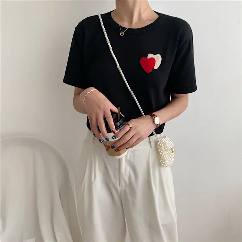 Простая Свободная трикотажная футболка Alien Kitty с короткими рукавами и круглым