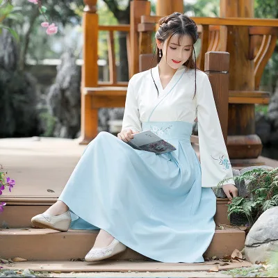 Элегантный женский Традиционный китайский костюм Hanfu Ladylike для женщин на Хэллоуин