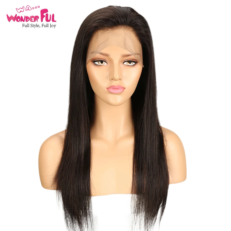 WA... чудесные прямые парики на 360 фронтальной сетке M Remy из человеческих волос