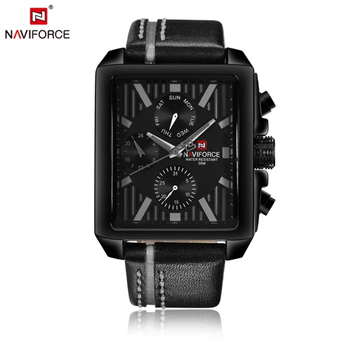 NAVIFORCE Топ люксовый бренд Мужские кварцевые часы Дата дисплей наручные часы Креативный квадратный Saat водонепроницаемые мужские часы Relogio Masculino - Цвет: B GY B