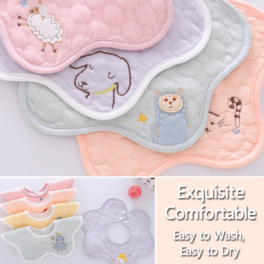 Waterproof Cotton Baby Bib Bandana Bibs for Scarf Apron Children's Infant Feeding Burp Cloth Drool Slab Boy Girl Stuff | Детская