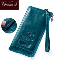fashion wallet women genuine leather coin purse female long walet rfid card holder large capacity clutch bag with phone holder