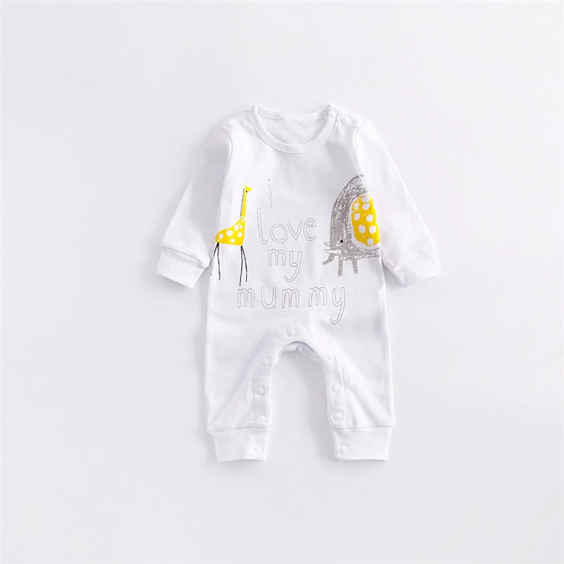 Хлопковый комбинезон для новорожденных девочек и мальчиков осенний костюм с