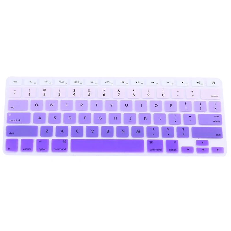 purple 1 шт Радужный силиконовый чехол для клавиатуры защитный чехол Для iMac Macbook Pro 1" 15" защитный чехол - Цвет: purple