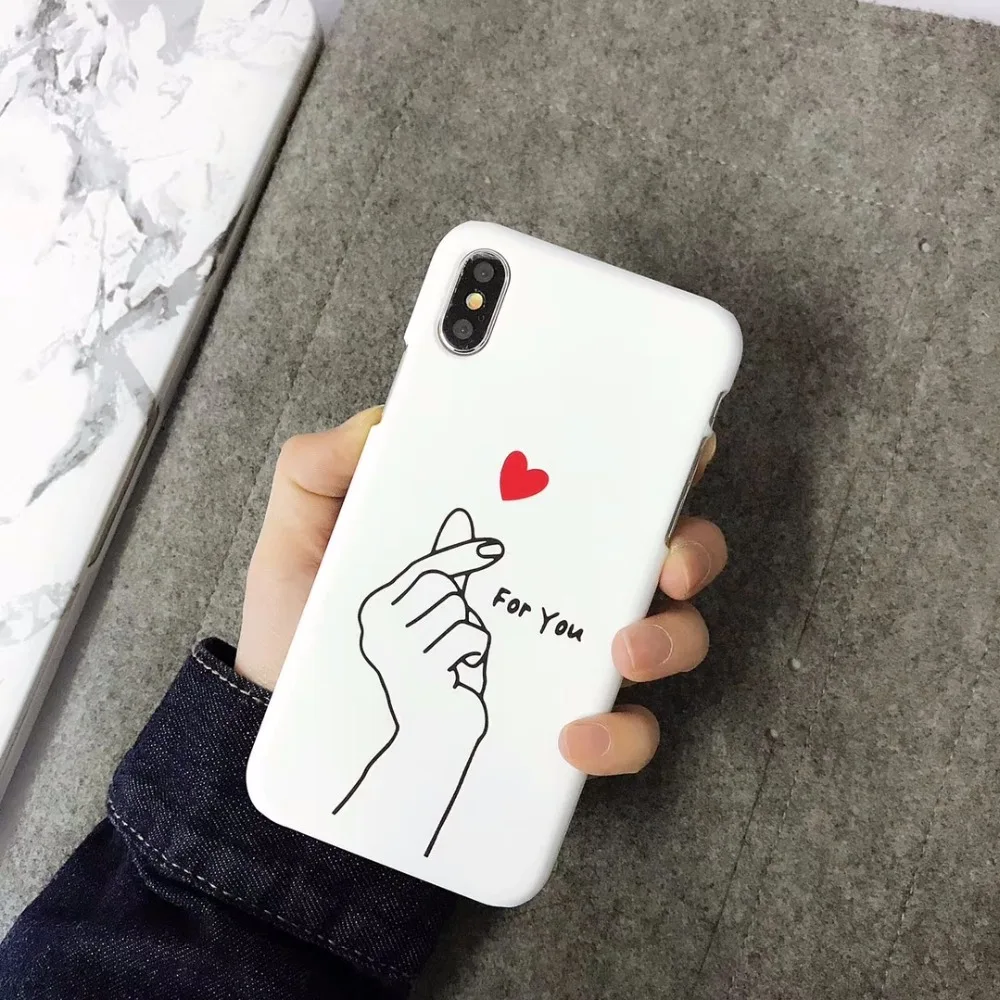 Bykrsen сердце любовь окрашенные телефона чехол для iPhone 6 Чехол модные пары задняя