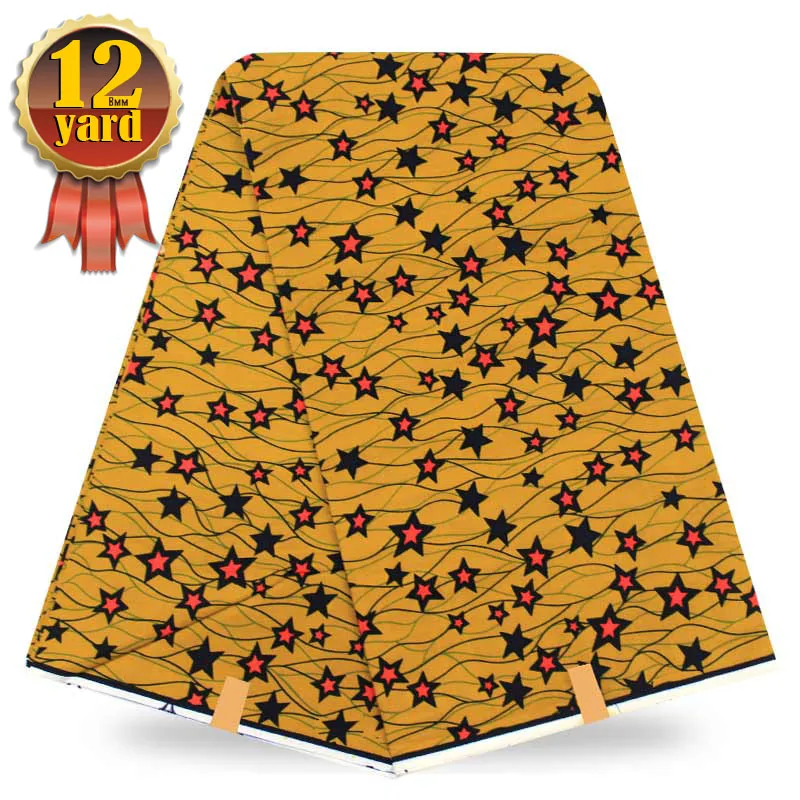 12yard/lot african wax fabric hollandaise print with pure star pattern 100%cotton nakara dress YBG- | Дом и сад