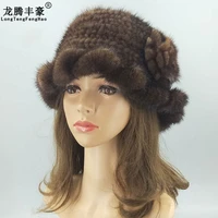 mink wool knit hat hats womens hats authentic fur princess hats natural fur russian hats elastic winter warm womens hats
