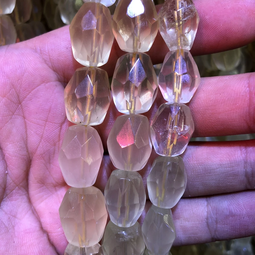 Оптовая продажа 2 нитки бусины из натурального лимона граненые Кристал кварца