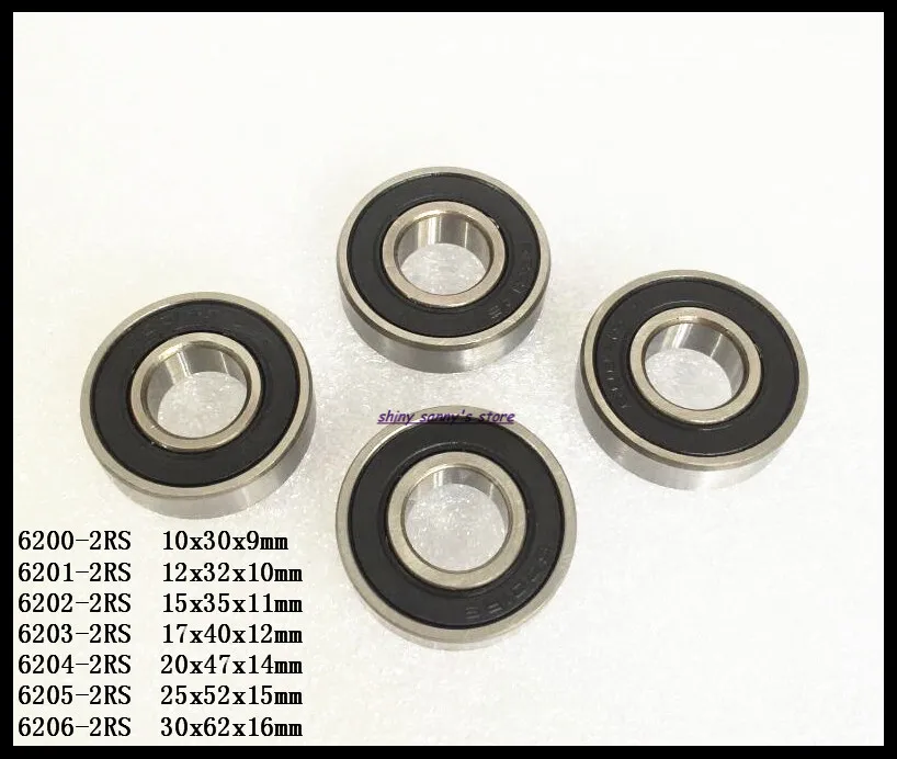 1-3 шт./лот 6200-2RS 6201-2RS 6202-2RS 6203-2RS 6204-2RS 6205-2RS резиновый герметичный шариковый