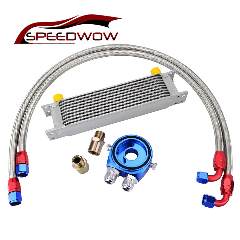 SPEEDWOW 10ROW 10AN радиатор трансмиссионного масла + Алюминий Масляный фильтр Кулер