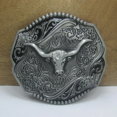 Bull пряжка на ремешке с античная латунь отделка fp-03592 подходит для 4 см Wideth пояс