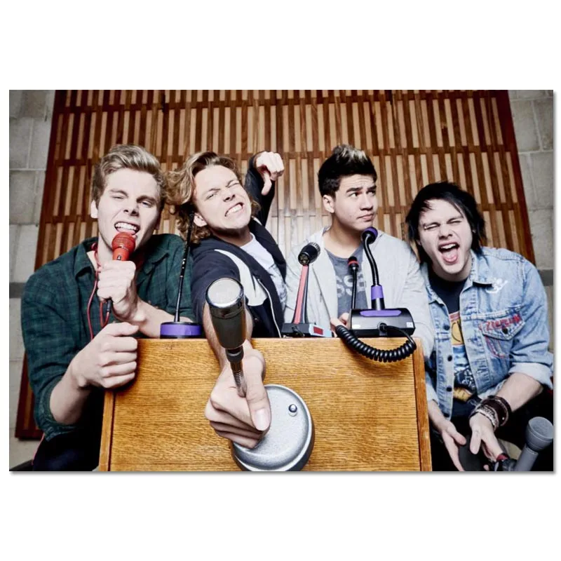 

Canvas Poster Custom 5 seconds of summer Canvas Painting Poster Home Decor Cloth Fabric Wall Art Poster