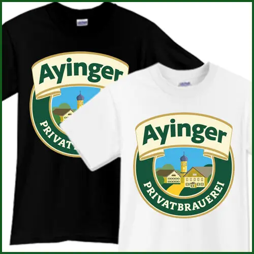 AYINGER пиво футболка пивоварня Ale промо черный белый Размер S 3XL|Мужские футболки| |