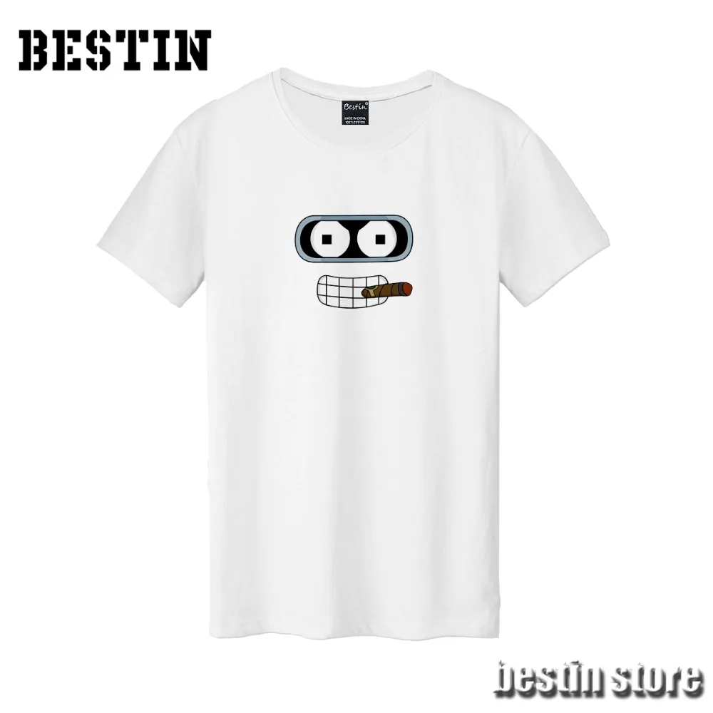 Bestin/новая хлопковая Футболка с рисунком Футурама Бендер