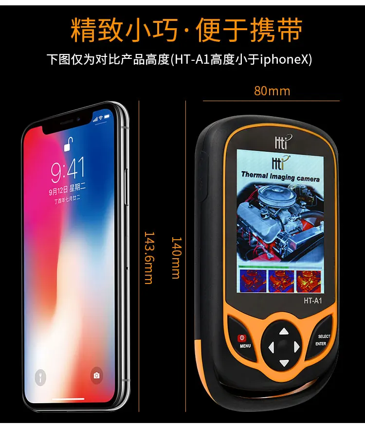 HT-A1 3,2 дюймов полный вид TFT экран Инфракрасный термометр тепловизор 0.3MP камера детектор для охоты на открытом воздухе