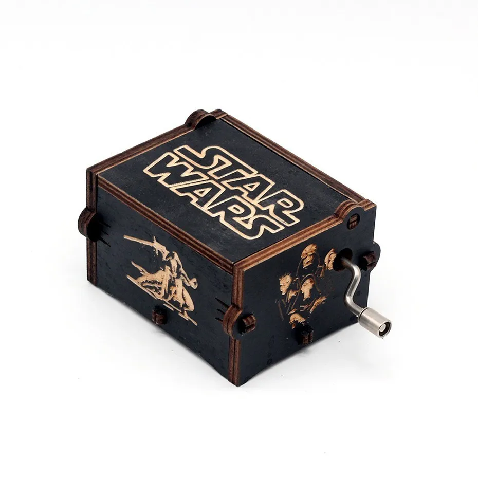 Star Wars Античная резная деревянная рукоятка унесенная призраками музыкальная шкатулка Рождественский подарок на день рождения вечерние украшения - Цвет: Star Wars