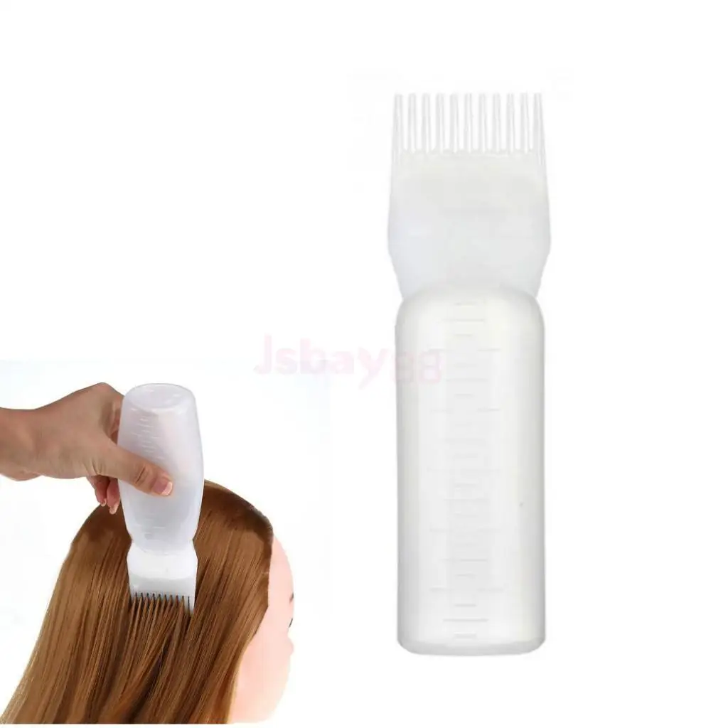 

Empty Hair Dye Bottle Applicator With Graduated Brush Comb Salon Hair Coloring Tool 120ml White