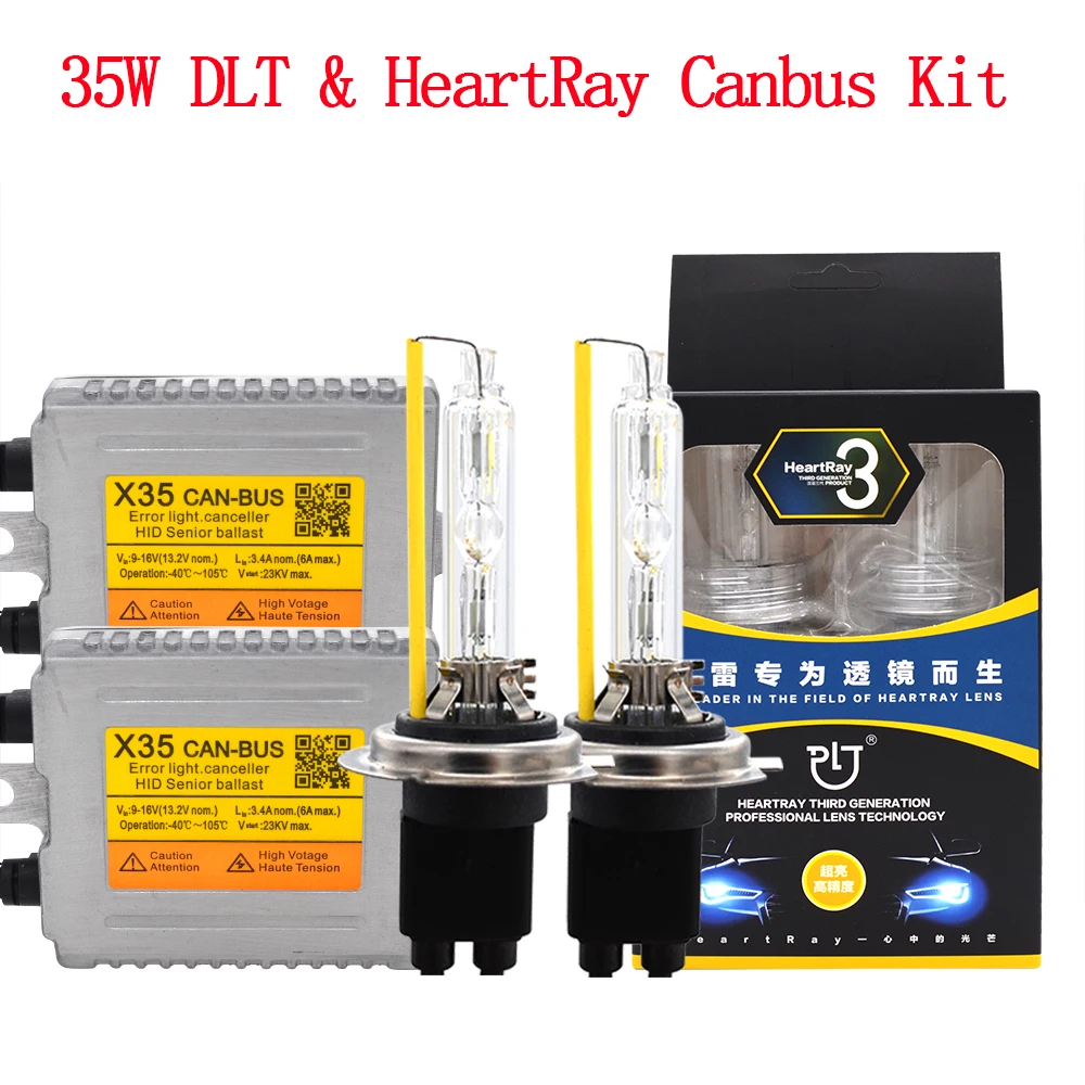 Премиум 35 Вт Canbus комплект ксеноновых передних фар DLT X35 HID балласт 35 Вт HeartRay Xenon H1 H7 H11 HB3 HB4 D2H Canbus Быстрый Яркий HID комплект