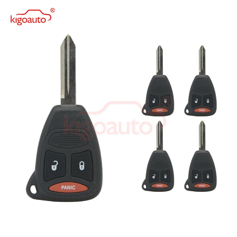 

Kigoauto 5pcs Car Key Head Case 2 Button with Panic for Chrysler Aspen Dodge Jeep