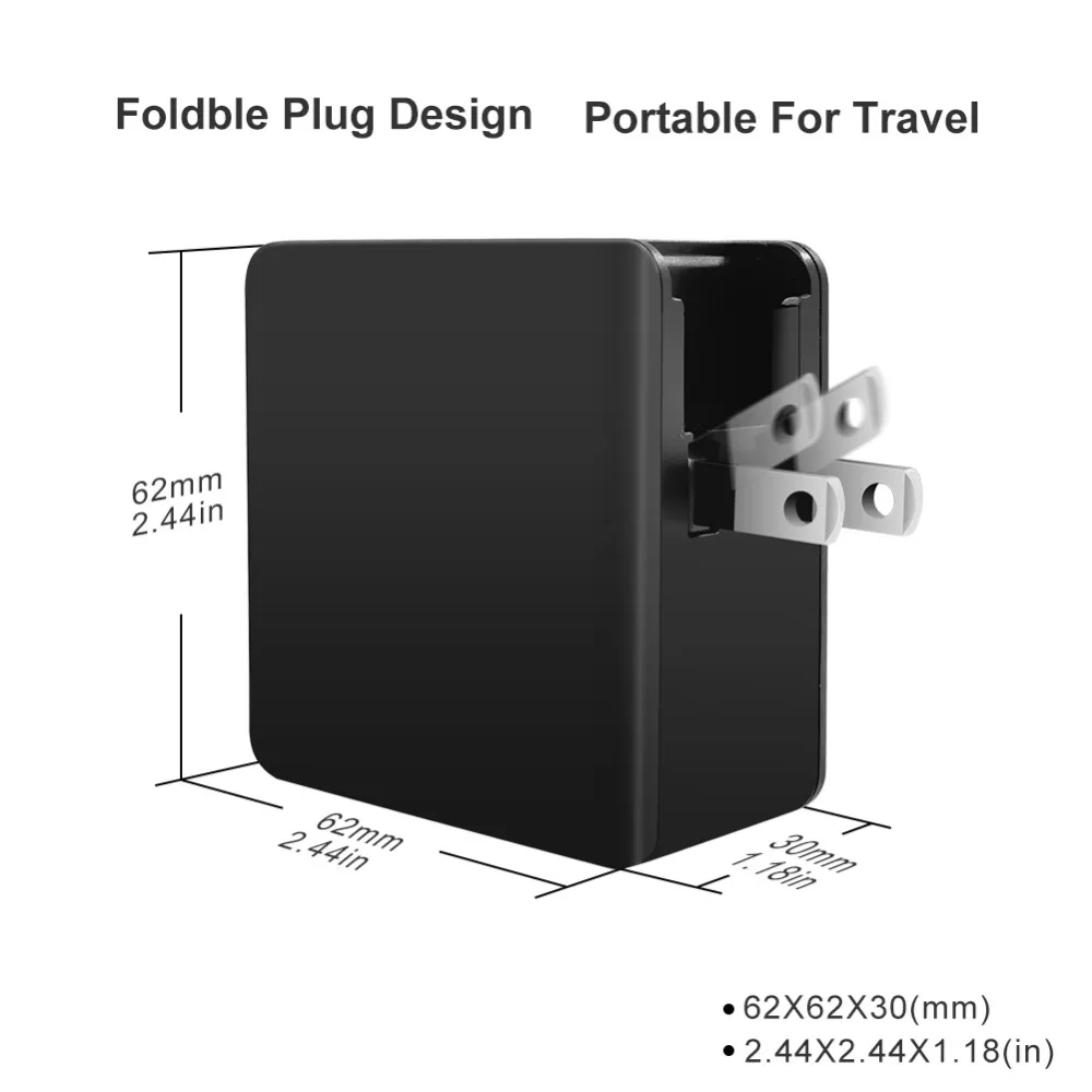 57 Вт USB C настенное зарядное устройство питания PD зарядное устройство 2.4A USB Зарядка адаптер для Apple MacBook / samsung Ноутбук Nexus 5X