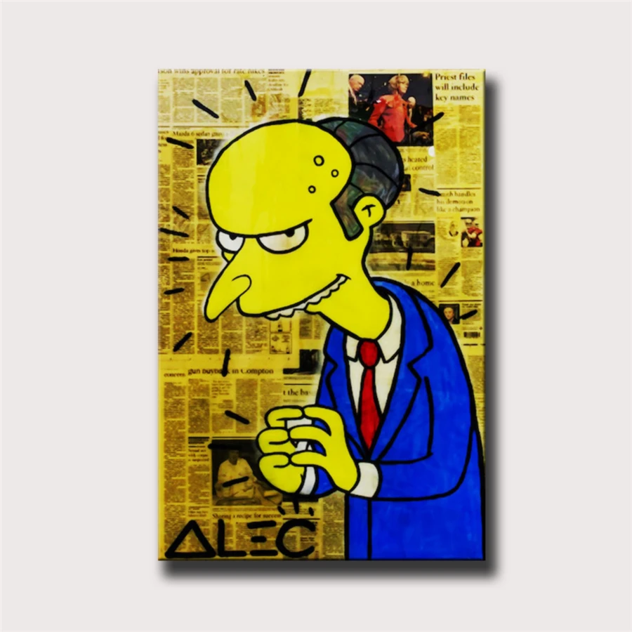 Настенный художественный холст Alec Monopolys Mr Burns Simpsons HD с печатью постера