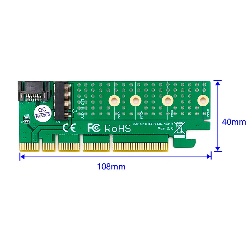 Карта адаптера M.2 NGFF SSD на PCI Express 3 0 интерфейс BKey поддержка PCIE 2230 2242 2260