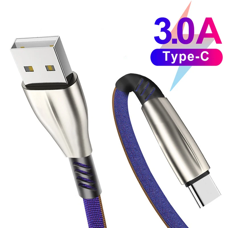 3.0A кабель Micro usb Type C для Samsung Galaxy S10 S9 S8 Plus Xiaomi mi 9 быстрой зарядки Redmi Note 7 type c