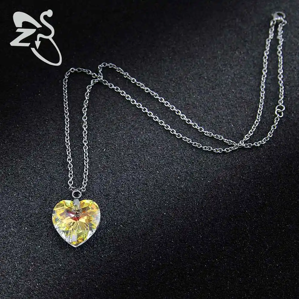 Австрия Кристалл Ожерелья для мужчин Jewelry Кулон сердце цепи Для женщин колье