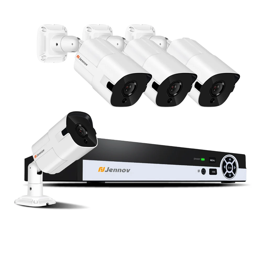 Jennov 5.0MP H.265 камера безопасности системы NVR комплект видеонаблюдения POE IP Cam CCTV комплект аудио запись P2P HD ночное видение - Цвет: 4 Pieces Cameras