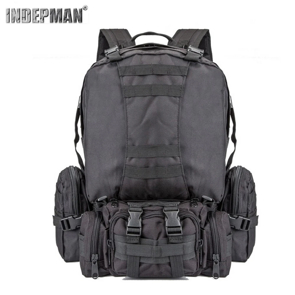 Indepman 600D нейлоновая ткань открытый военный Молл тактическая сумка рюкзак 55L емкость для альпинизма туризма кемпинга