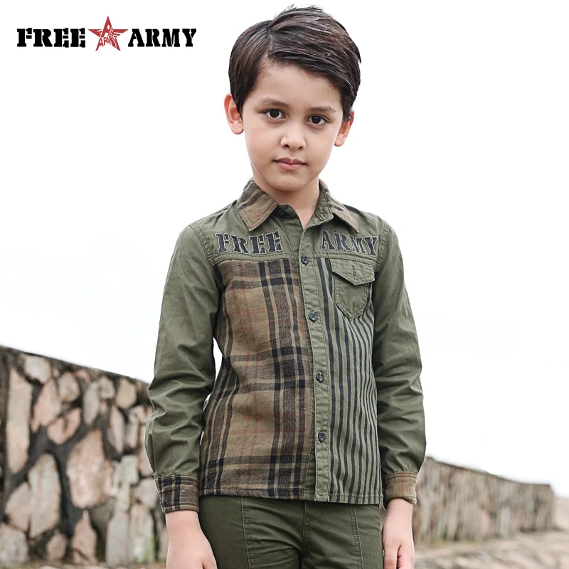 FreeArmy/брендовая Осенняя рубашка для мальчиков клетчатые топы с длинными рукавами