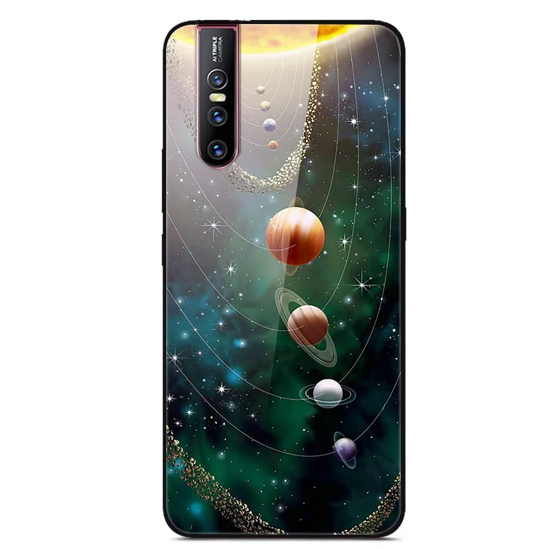 24 Чехол для VIVO V15 Pro, чехол VIVOV15 Pro из закаленного стекла с изображением планеты космос, стеклянный чехол на заднюю панель для VIVO V15 Pro V15Pro V 15 Pro, чехол - Color: 24