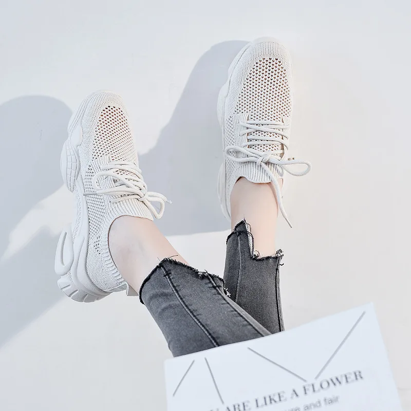 Повседневная обувь Женские кроссовки на массивной платформе Новинка лета zapatos de