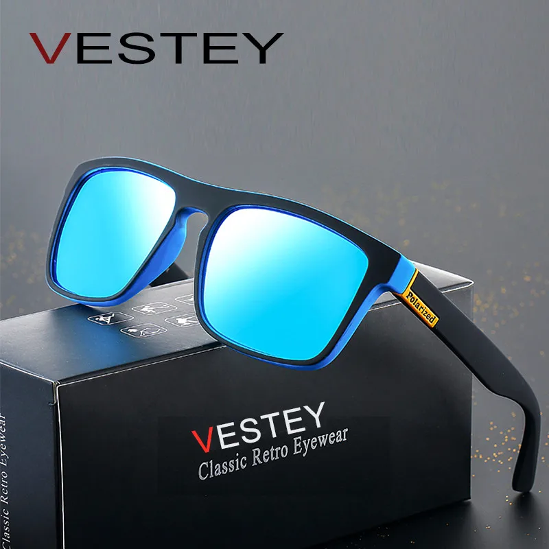 VESTEY, фирменный дизайн, солнцезащитные очки, мужские, мужские, поляризационные, женские, солнцезащитные очки, для вождения, Ретро стиль, квадратная оправа, очки, Gafas, UV400% Oculos