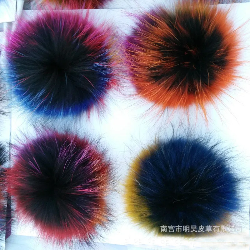 2 шт Настоящий мех енота красочный Помпон Мяч для мобильного Ремня Мешок|pom ball|ball