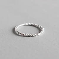 100 925 sterling silver rings for women bijoux fashion 1 2mm twist ring anillos de plata 925 anel feminino silver jewelry