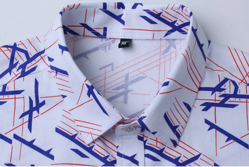 Мужская хлопковая рубашка с длинным рукавом принтом|men long sleeve shirt|shirt casualf shirts |