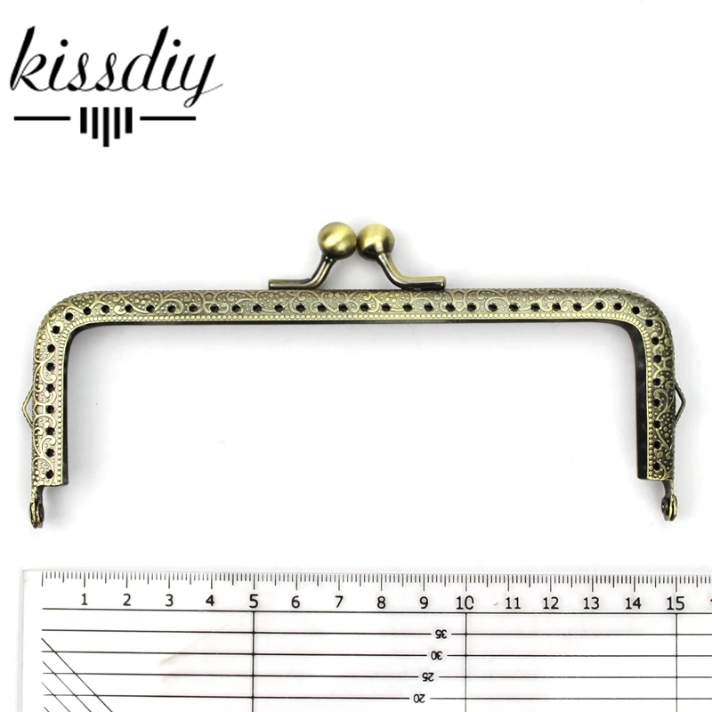 KISSDIY 10 шт 15 см квадратный кошелек с металлическим каркасом антикварная бронзовая